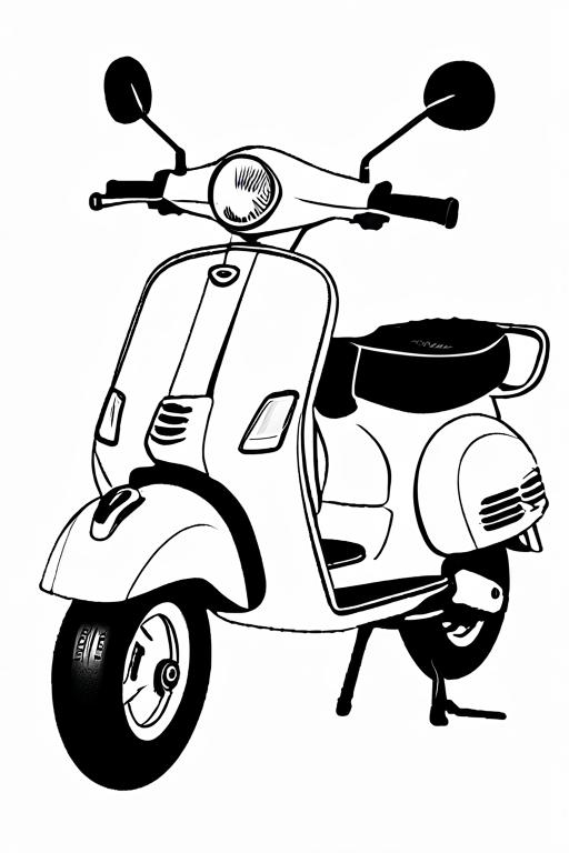 Scooter Coloring Page 12 for Kids