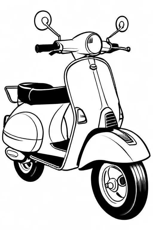 Scooter Coloring Page 13 for Kids