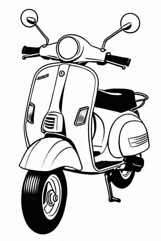 Scooter Coloring Page 14 for Kids