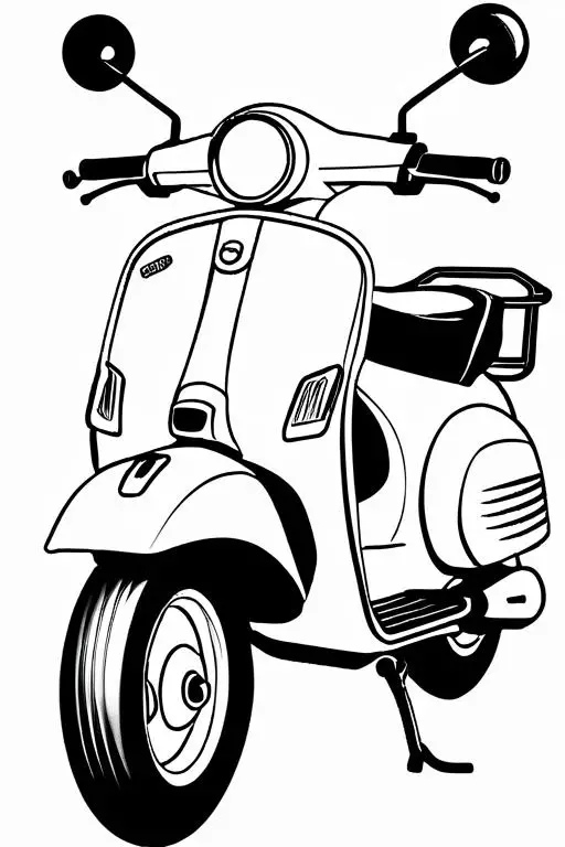 Scooter Coloring Page 16 for Kids