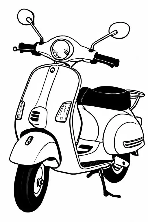 Scooter Coloring Page 17 for Kids