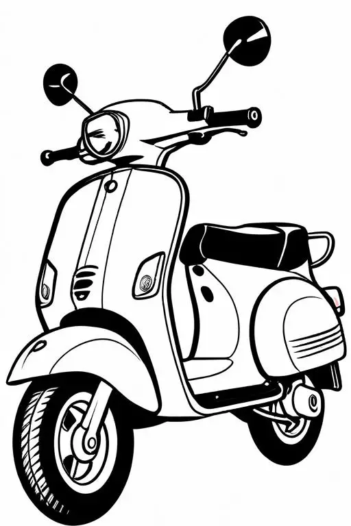 Scooter Coloring Page 18 for Kids