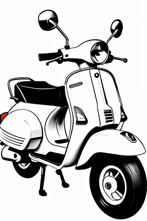 Scooter Coloring Page 19 for Kids