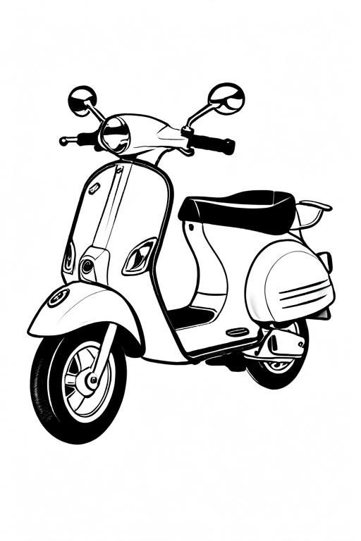 Scooter Coloring Page 2 for Kids