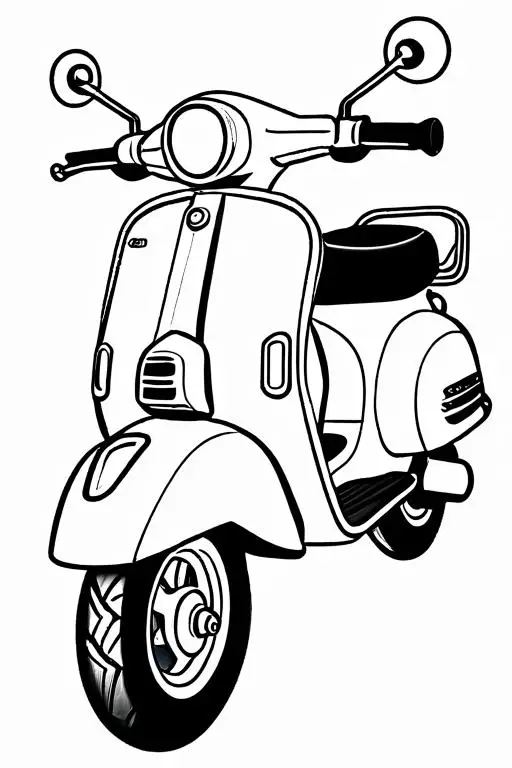 Scooter Coloring Page 21 for Kids