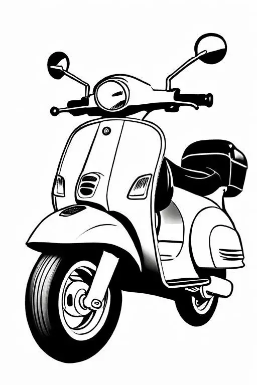 Scooter Coloring Page 22 for Kids