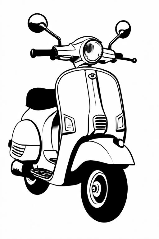 Scooter Coloring Page 23 for Kids