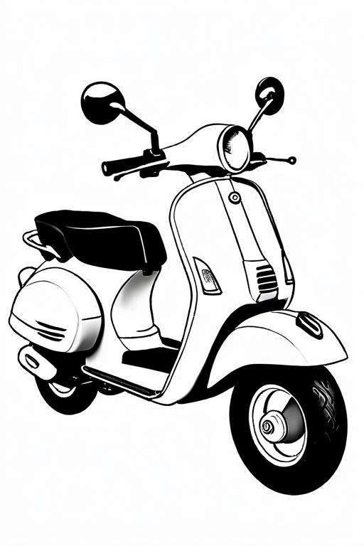 Scooter Coloring Page 24 for Kids