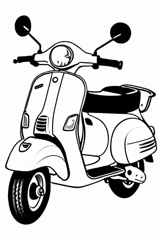 Scooter Coloring Page 25 for Kids