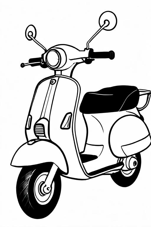 Scooter Coloring Page 26 for Kids