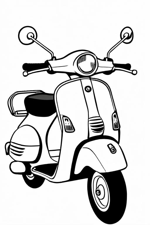 Scooter Coloring Page 27 for Kids