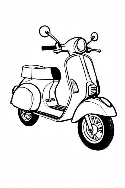 Scooter Coloring Page 28 for Kids