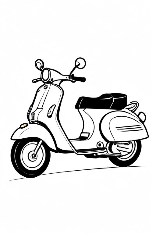 Scooter Coloring Page 3 for Kids