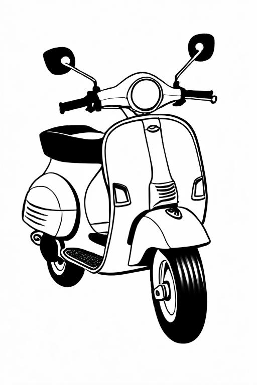 Scooter Coloring Page 30 for Kids