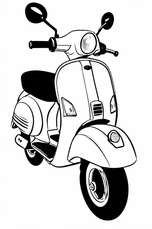 Scooter Coloring Page 32 for Kids