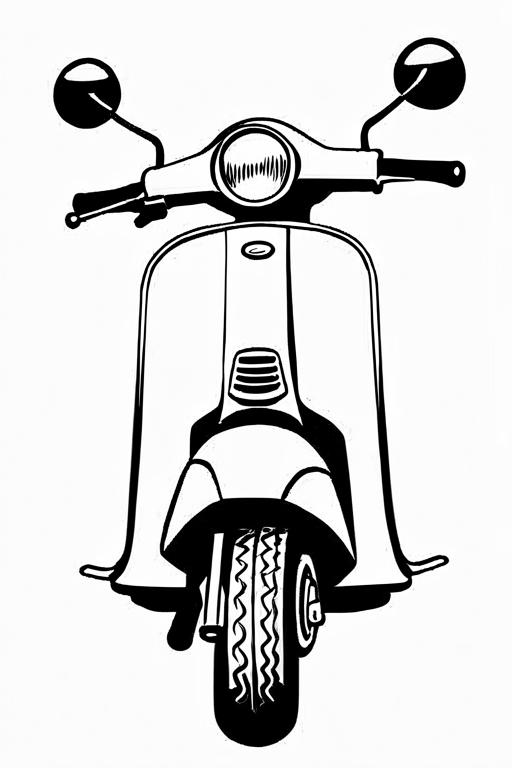 Scooter Coloring Page 34 for Kids