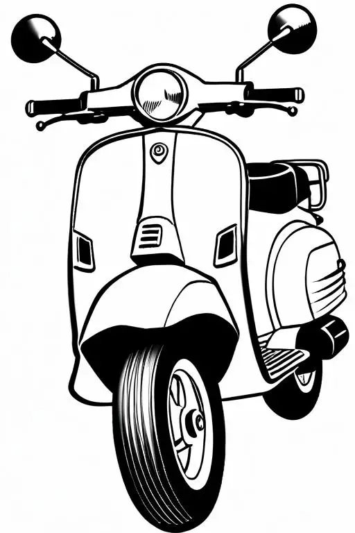 Scooter Coloring Page 35 for Kids