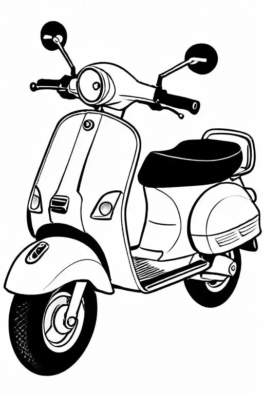 Scooter Coloring Page 36 for Kids