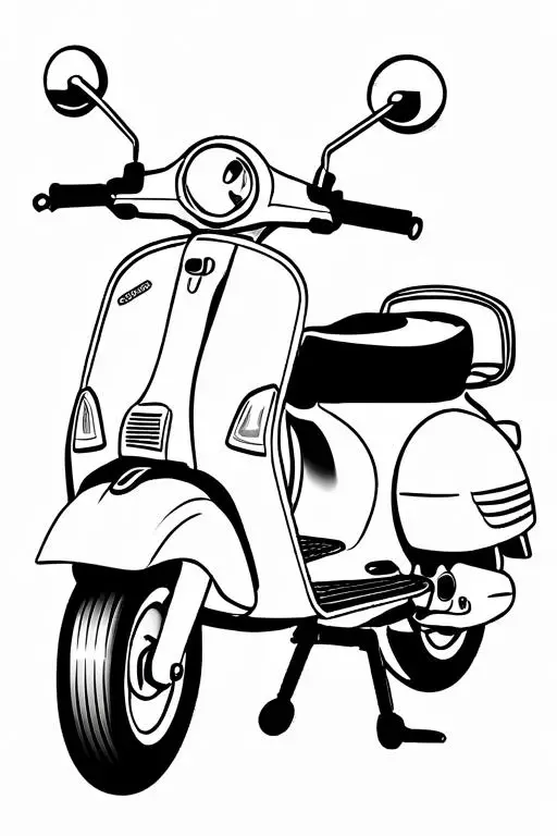 Scooter Coloring Page 37 for Kids