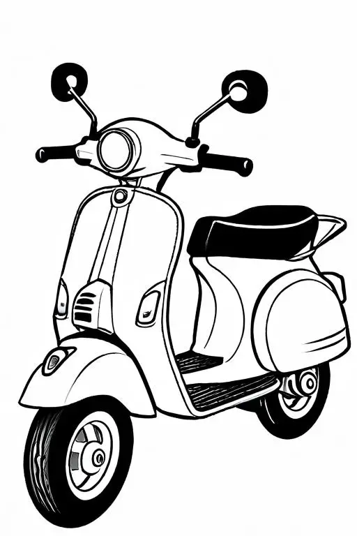 Scooter Coloring Page 38 for Kids