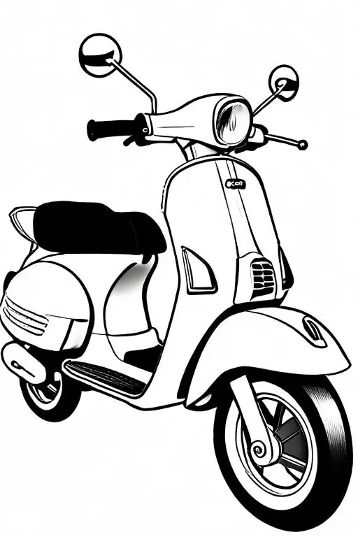 Scooter Coloring Page 4 for Kids