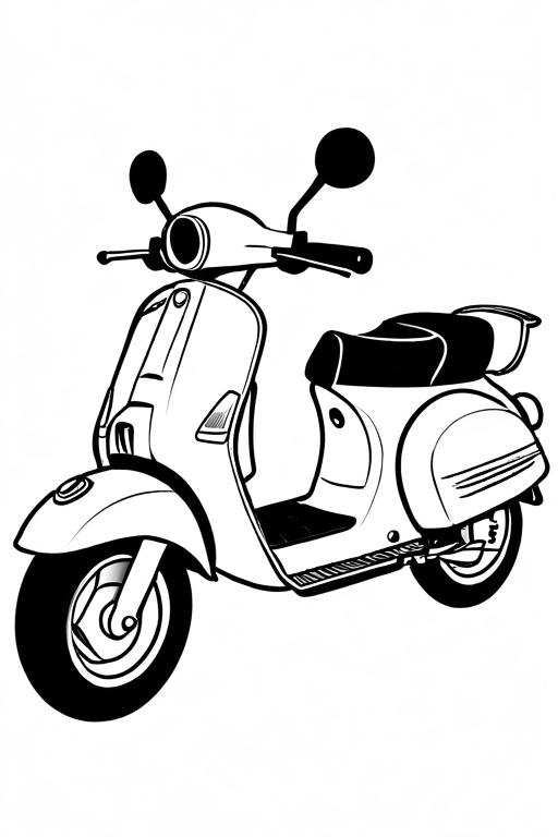 Scooter Coloring Page 40 for Kids