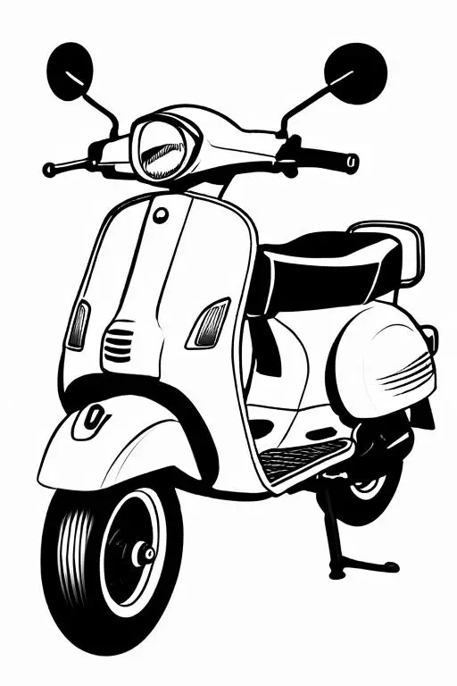 Scooter Coloring Page 41 for Kids