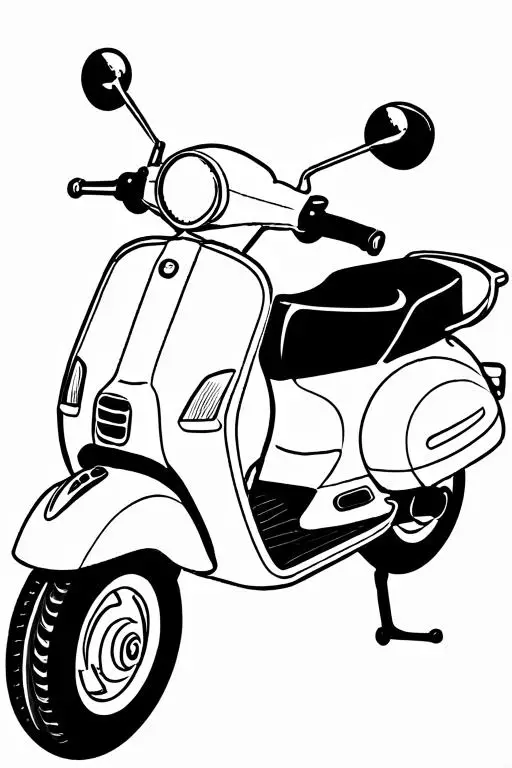 Scooter Coloring Page 42 for Kids