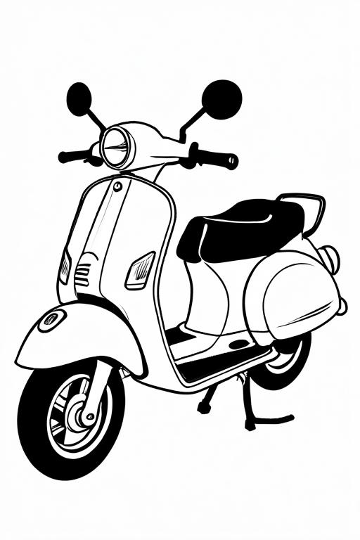 Scooter Coloring Page 43 for Kids