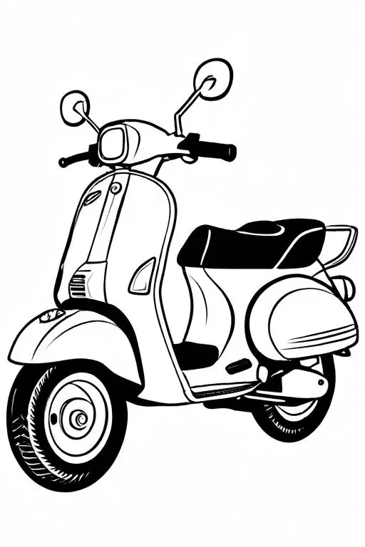 Scooter Coloring Page 44 for Kids