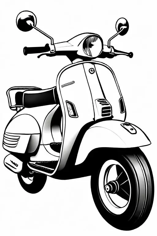 Scooter Coloring Page 45 for Kids