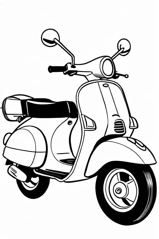 Scooter Coloring Page 46 for Kids