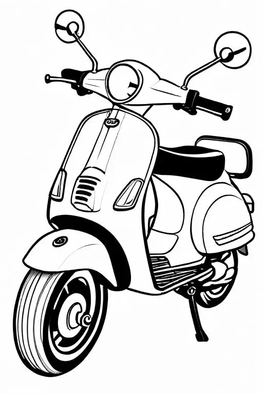 Scooter Coloring Page 47 for Kids