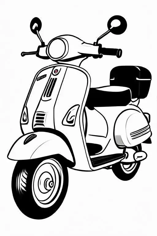 Scooter Coloring Page 48 for Kids