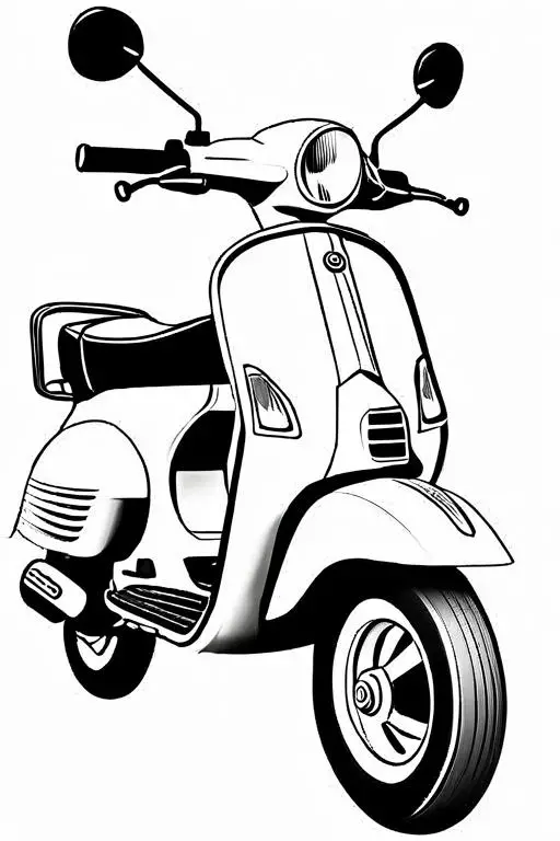 Scooter Coloring Page 49 for Kids