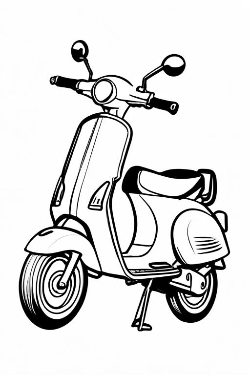 Scooter Coloring Page 5 for Kids