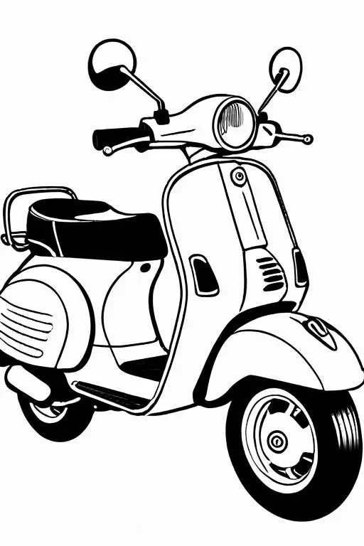 Scooter Coloring Page 50 for Kids