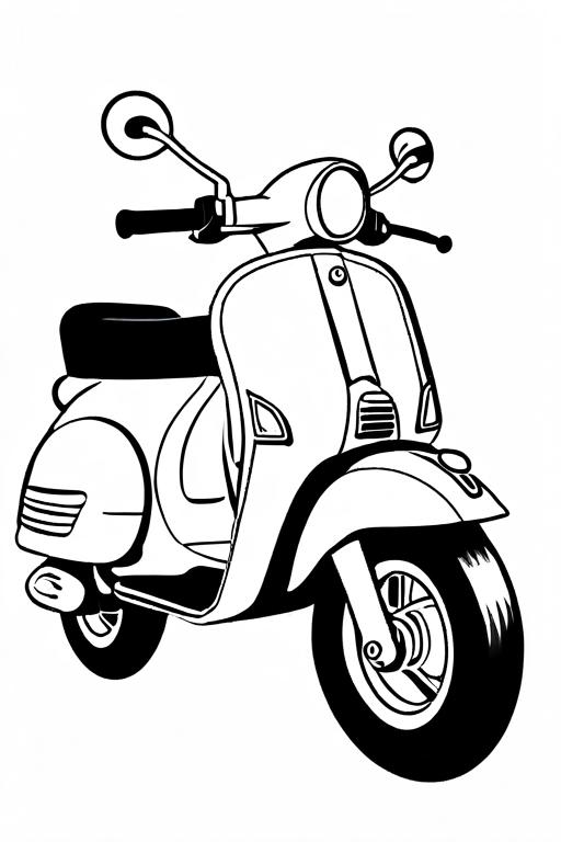 Scooter Coloring Page 51 for Kids