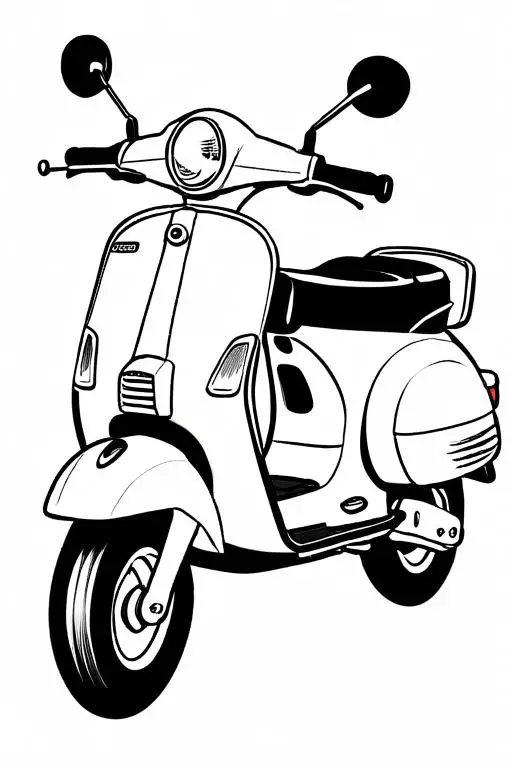 Scooter Coloring Page 53 for Kids