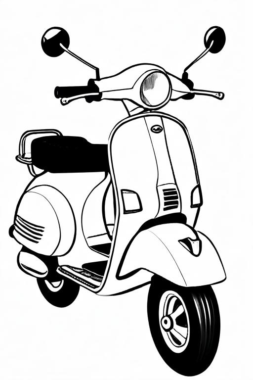 Scooter Coloring Page 54 for Kids