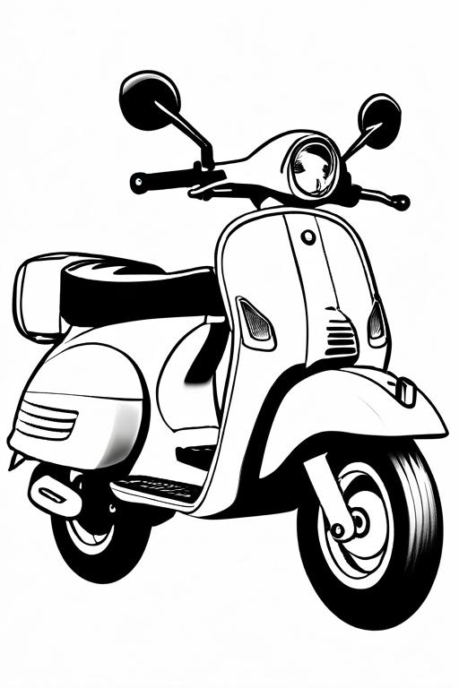 Scooter Coloring Page 56 for Kids