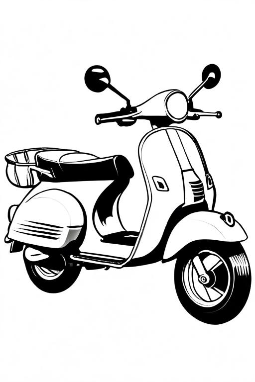 Scooter Coloring Page 57 for Kids