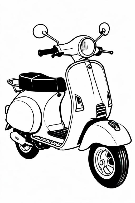 Scooter Coloring Page 58 for Kids