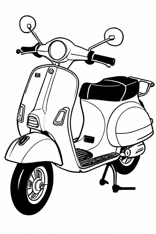 Scooter Coloring Page 59 for Kids