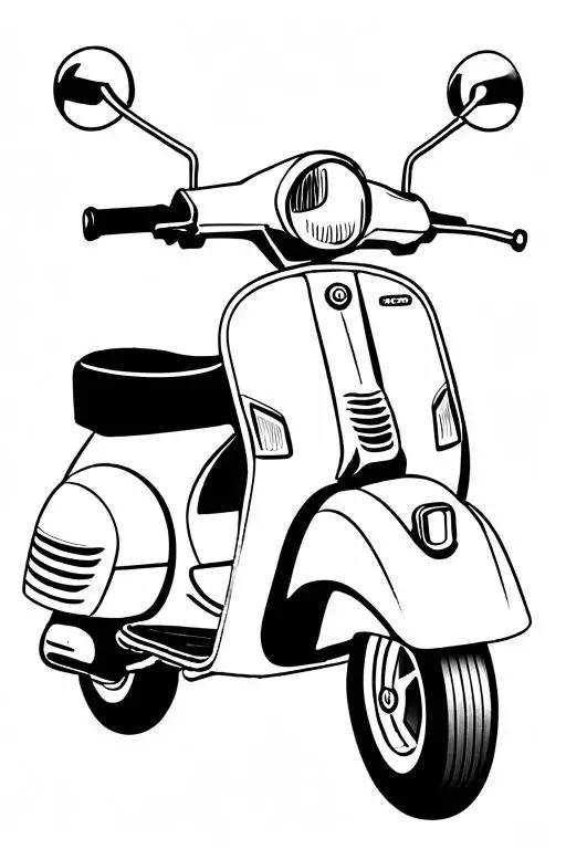 Scooter Coloring Page 6 for Kids