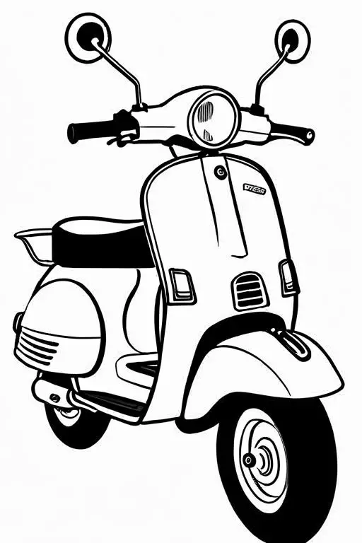 Scooter Coloring Page 7 for Kids