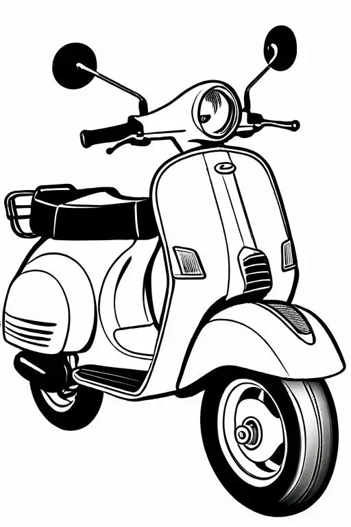 Scooter Coloring Page 8 for Kids