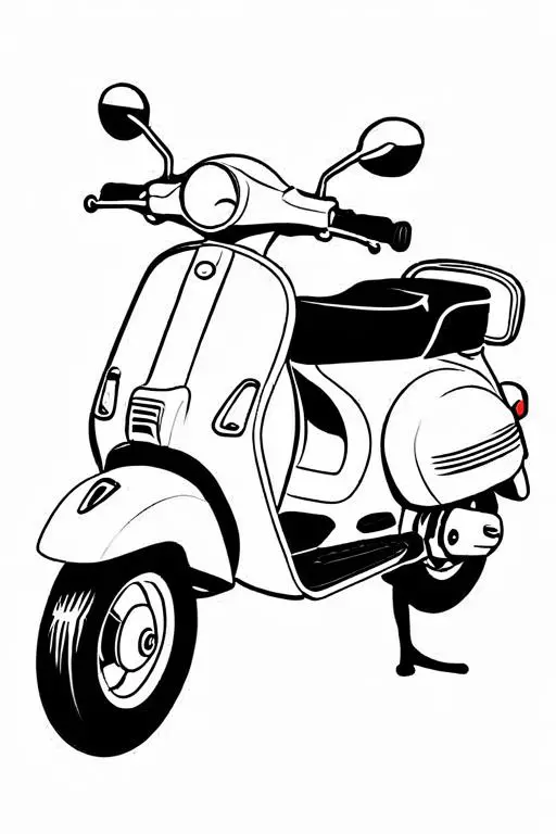 Scooter Coloring Page 9 for Kids