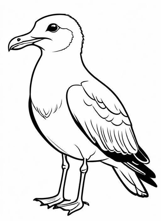 Seagull Coloring Page 1 for Kids