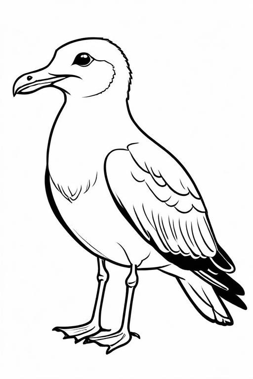 Seagull Coloring Page 1 for Kids